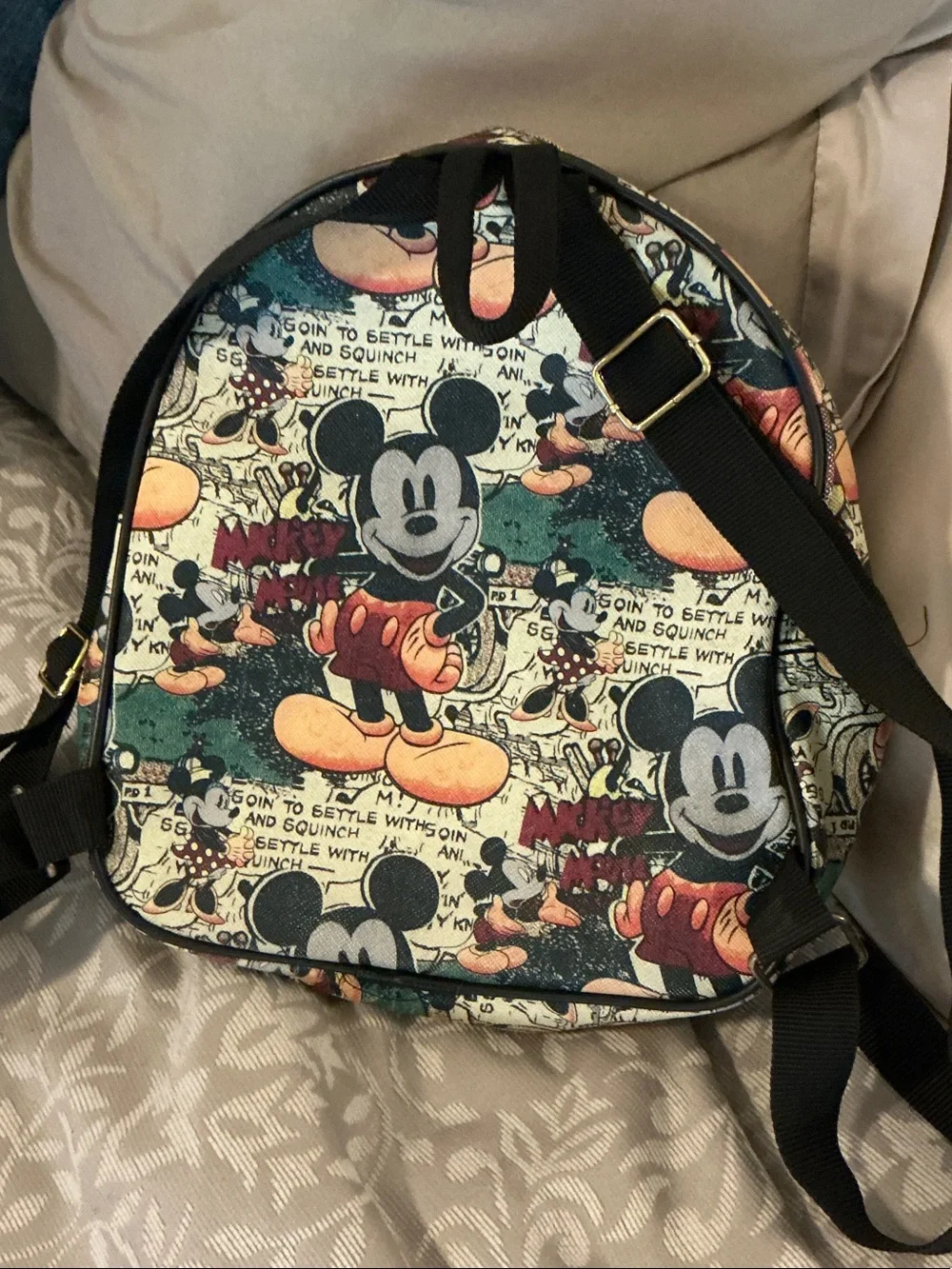 disney Vintage Comic Mickey Mini Backpack - Black, Cream, Green, Orange